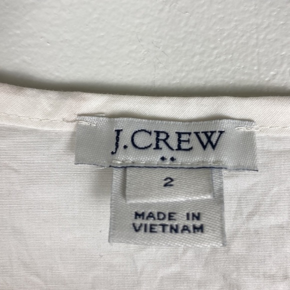 J. Crew White Tank Blouse Ruffled Preppy 2 - Picture 3 of 5